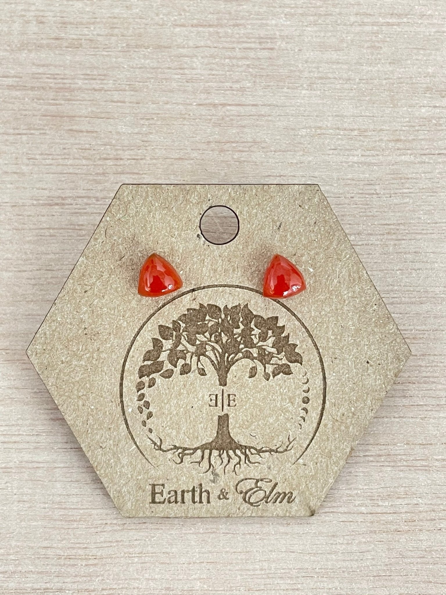 Red Onyx Trillion Studs - earthandelm
