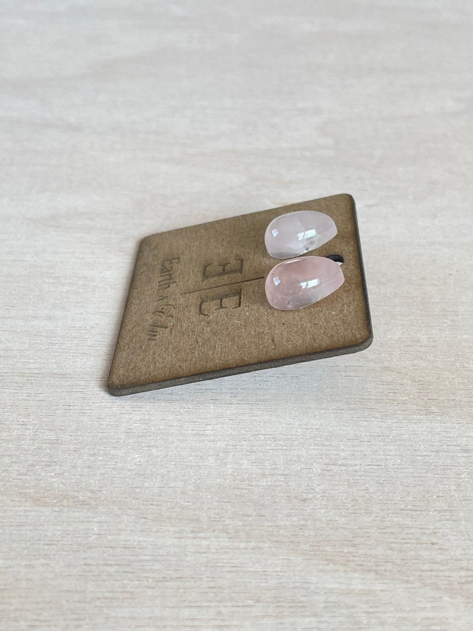 Rose Quartz Pear Studs - earthandelm