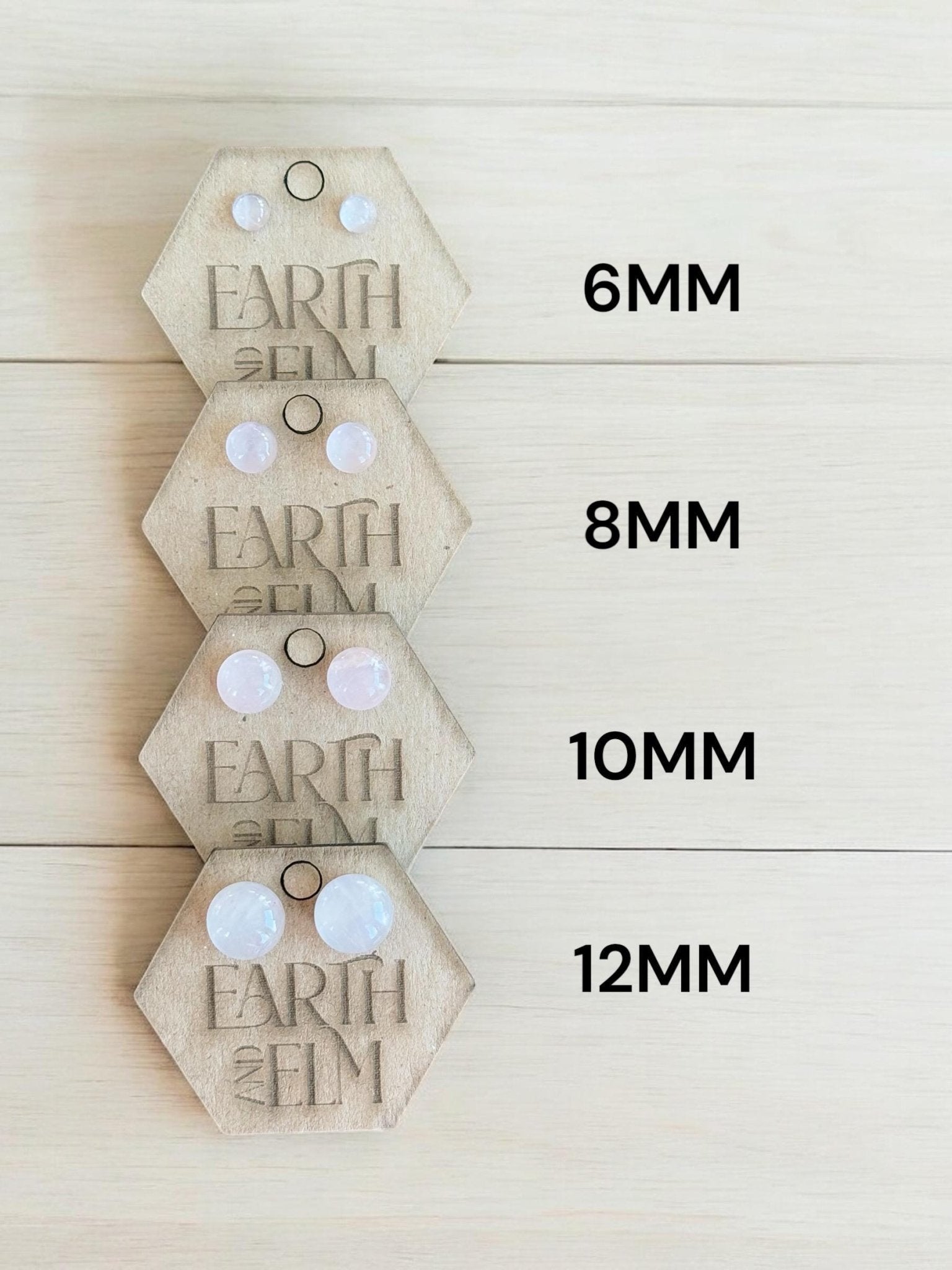 Rose Quartz Round Gemstone Studs - earthandelm