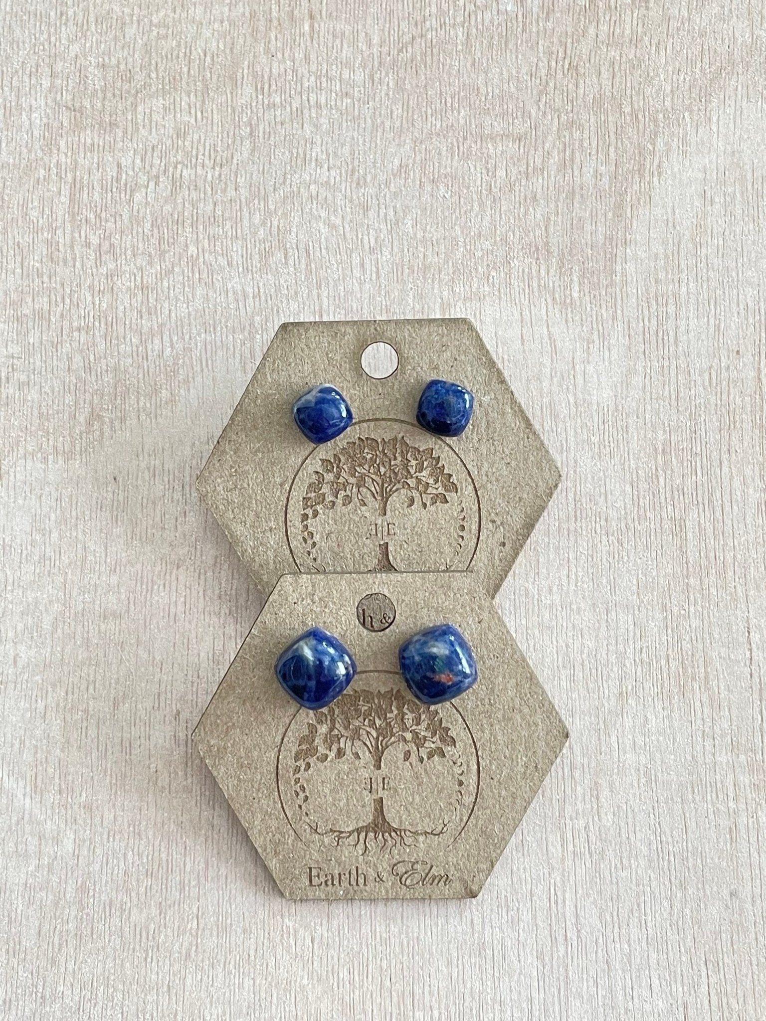 Sodalite Cushion Studs - earthandelm