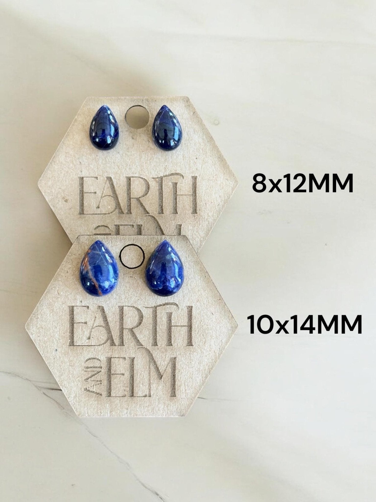 Sodalite Pear Studs - earthandelm