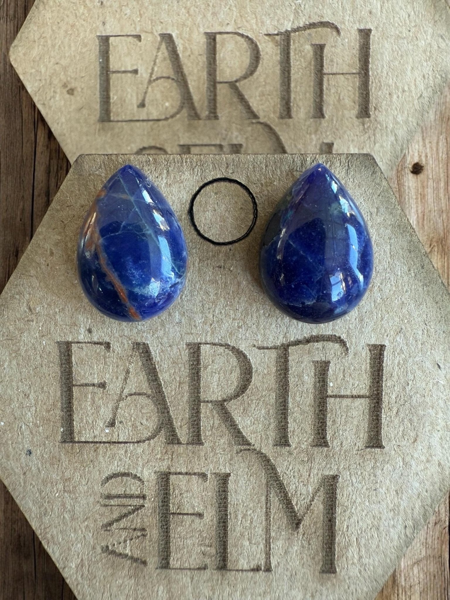 Sodalite Pear Studs - earthandelm