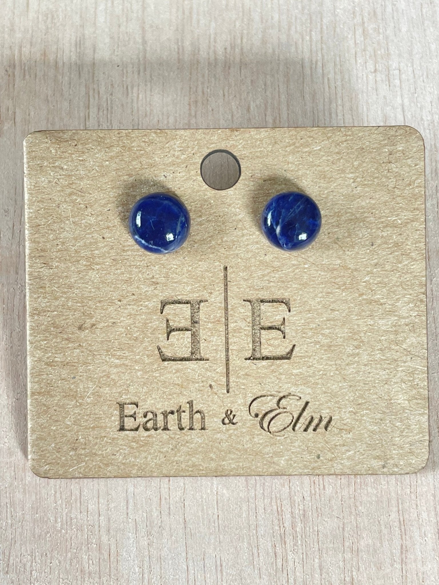 Sodalite Round Gemstone Studs - earthandelm