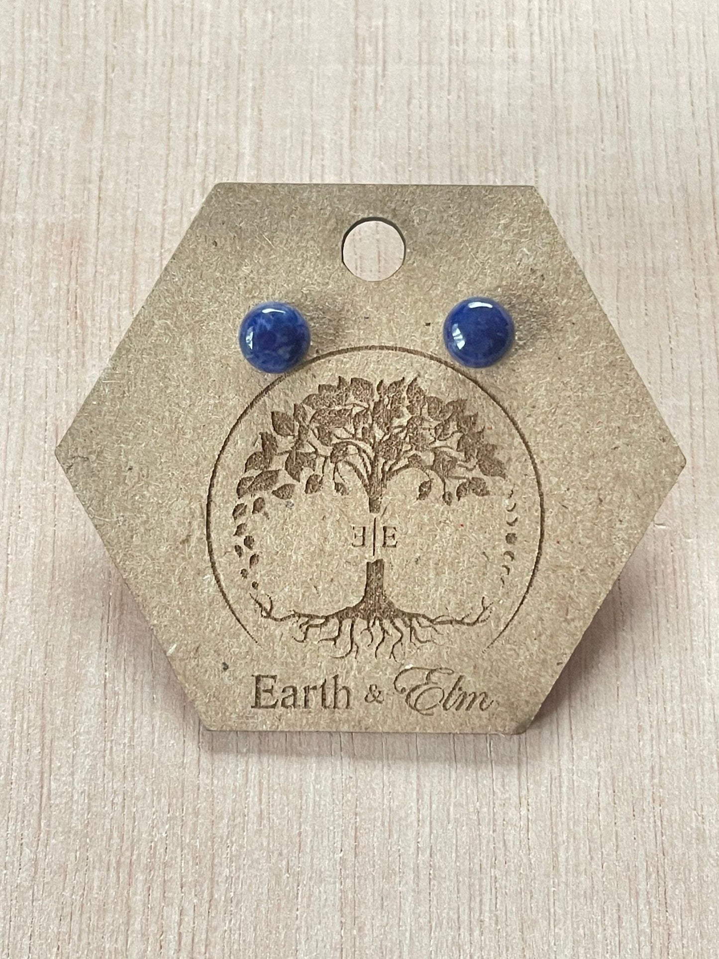 Sodalite Round Gemstone Studs - earthandelm