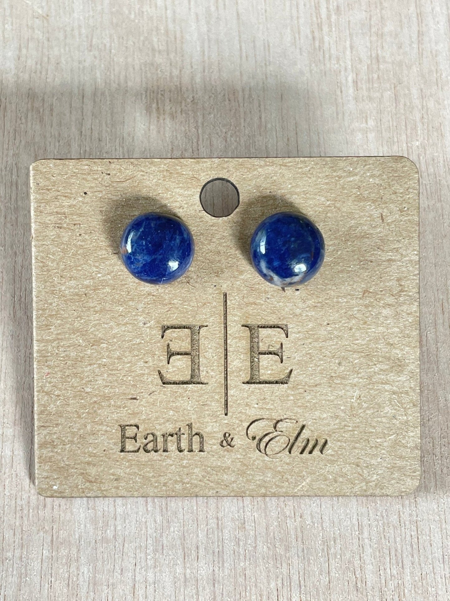 Sodalite Round Gemstone Studs - earthandelm