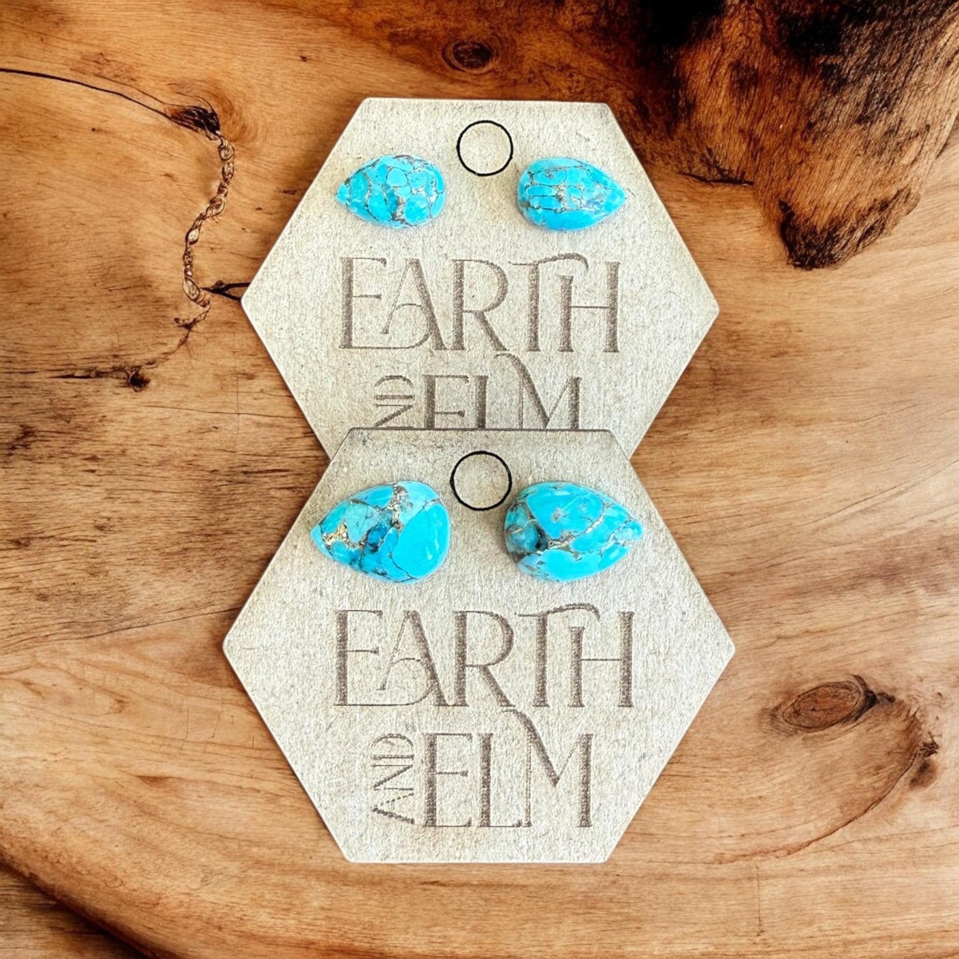 Turquoise Pear Studs - earthandelm