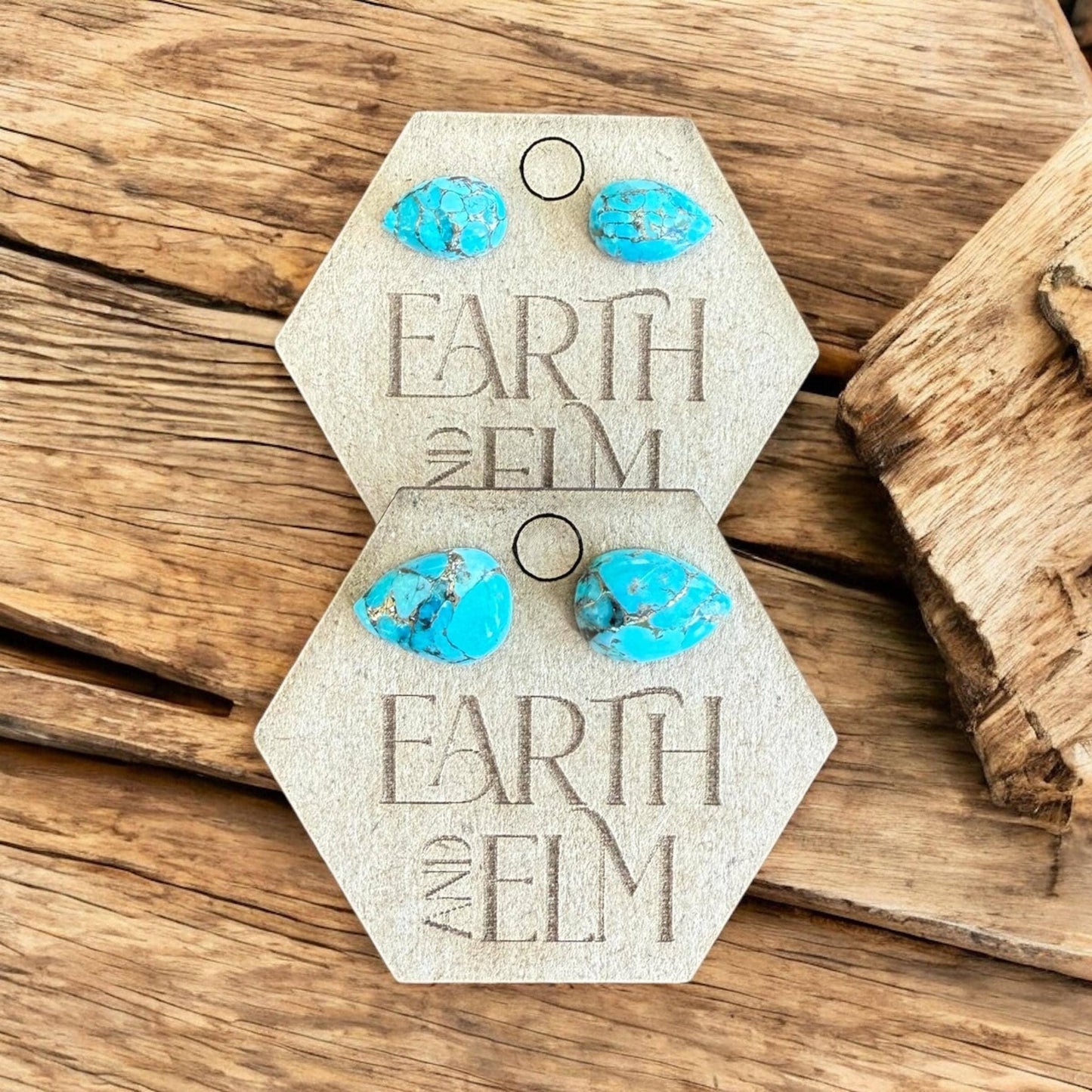Turquoise Pear Studs - earthandelm
