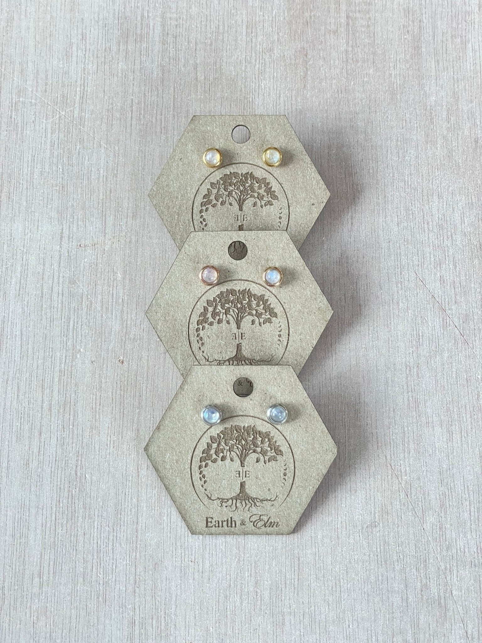 4mm Moonstone Studs - earthandelm