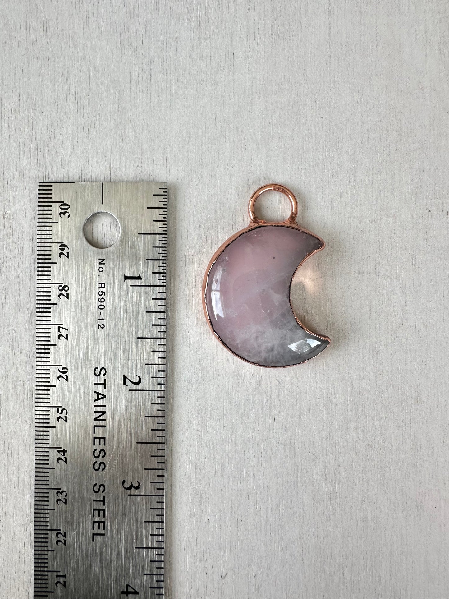 Rose Quartz Moon Pendant