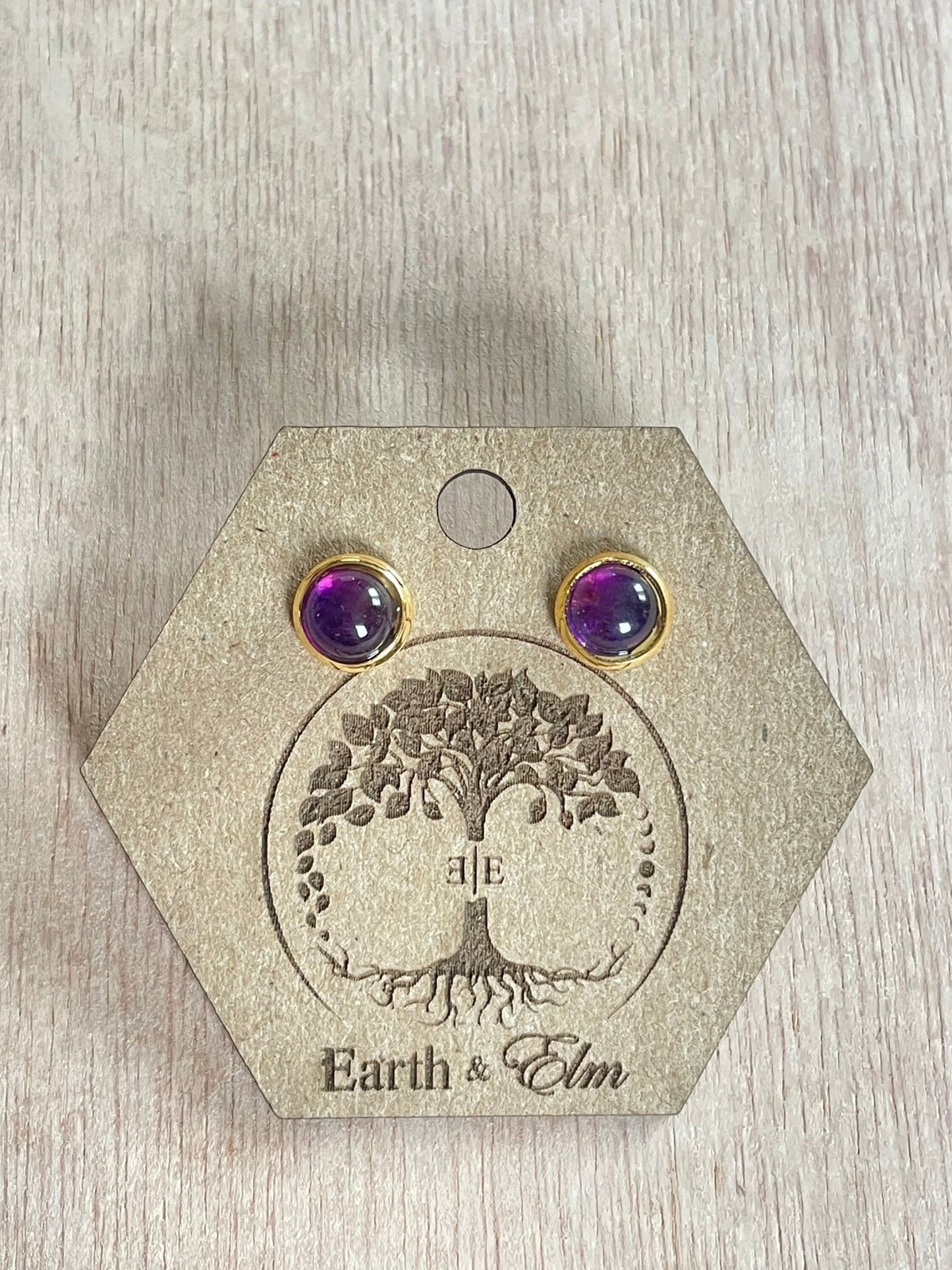 6mm Amethyst Stud Earrings - earthandelm