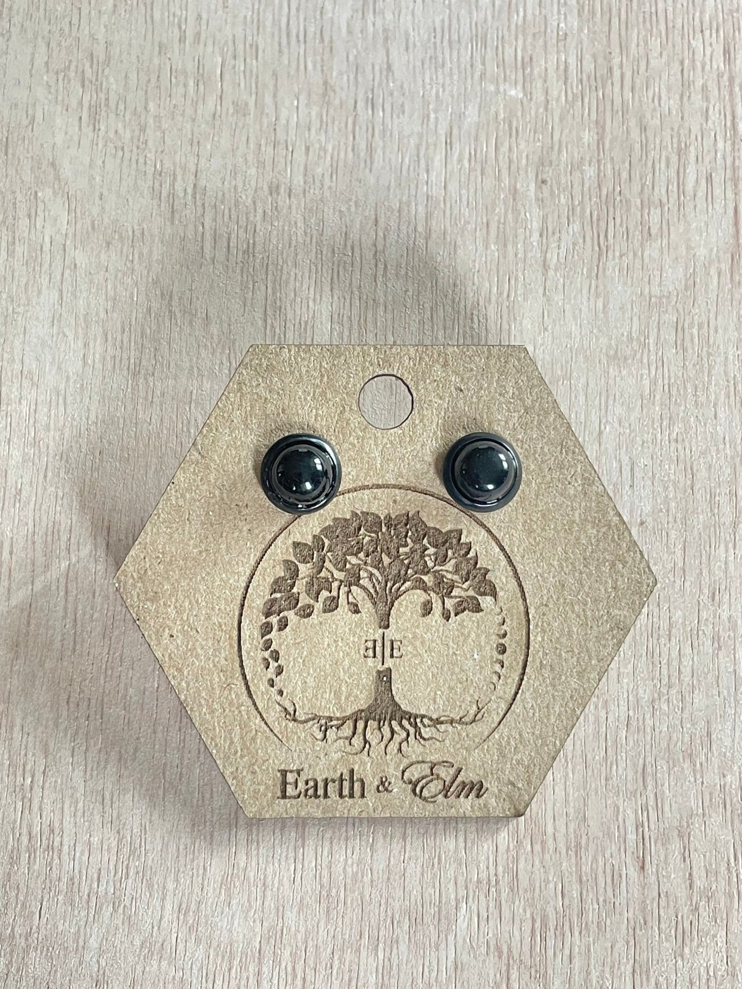 6mm Black Onyx Stud Earrings - earthandelm