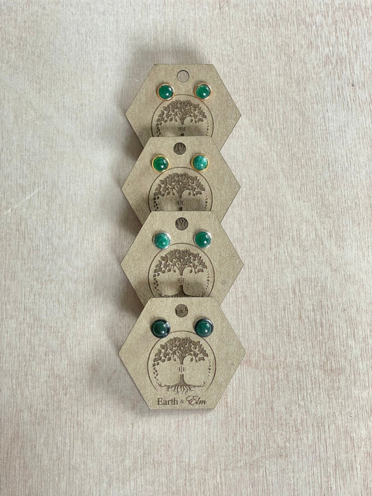 6mm Green Aventurine Studs - earthandelm