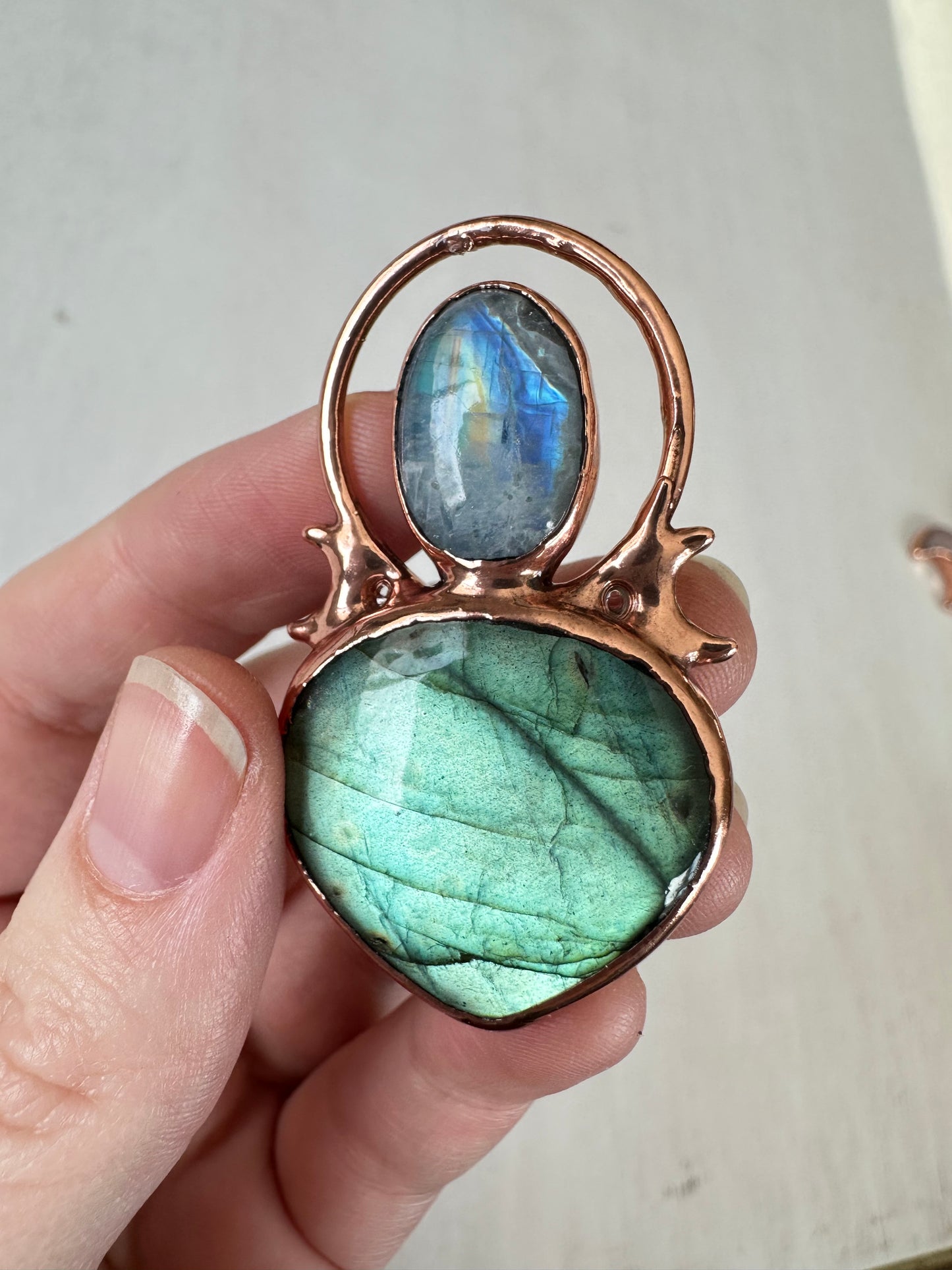 Moonstone & Labradorite Pendant