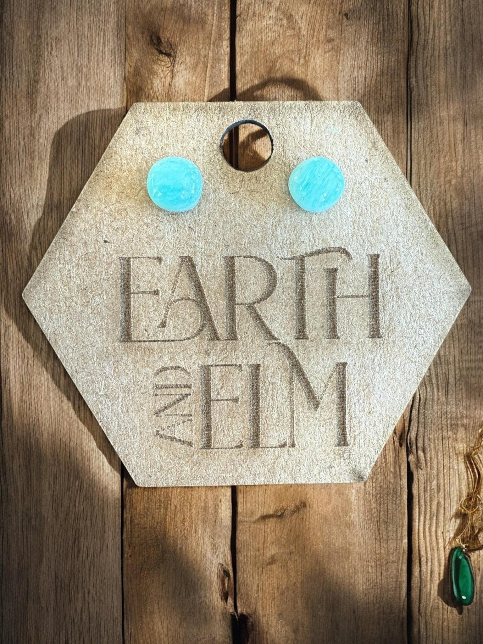 Amazonite Cushion Studs - earthandelm