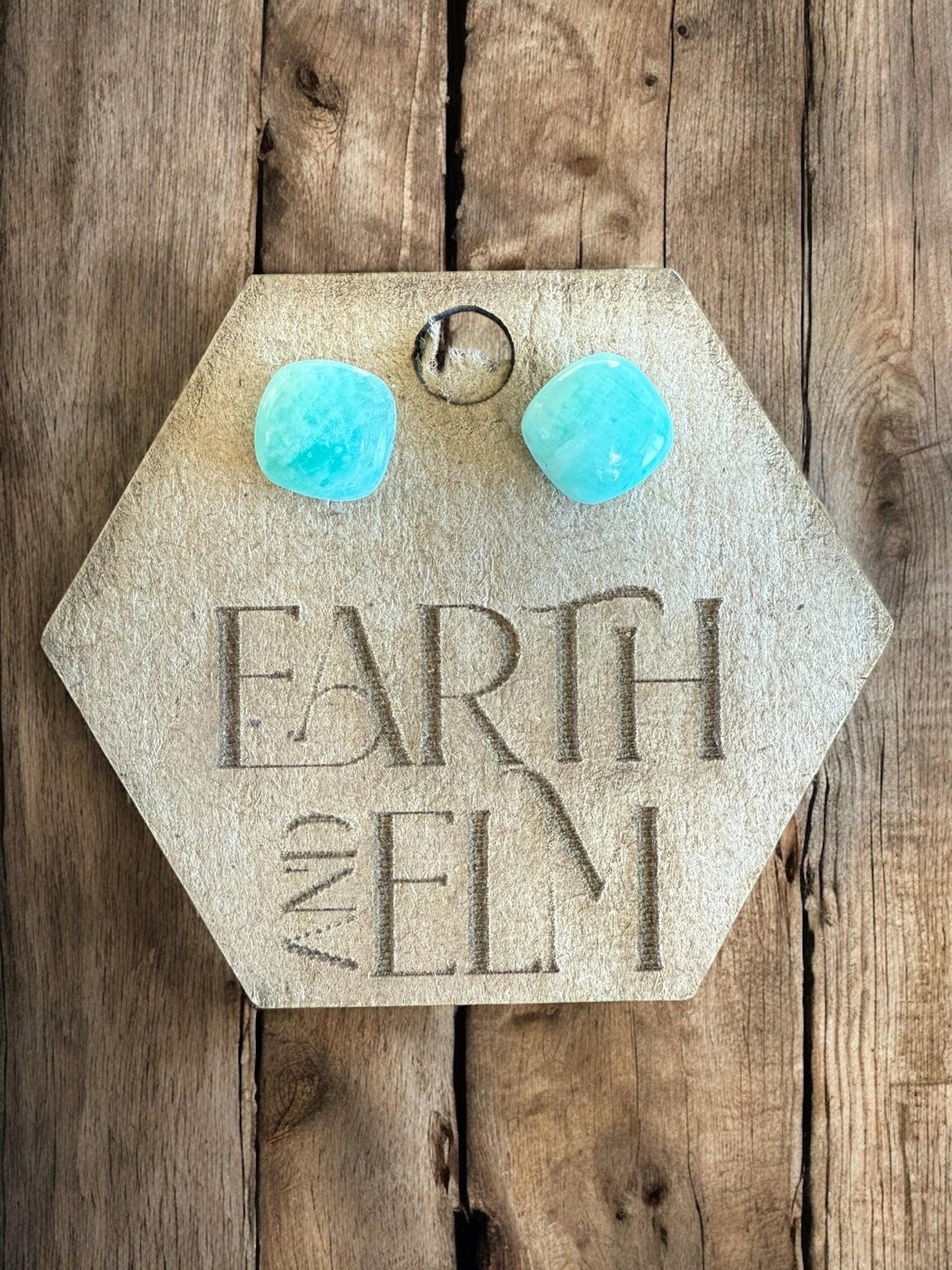 Amazonite Cushion Studs - earthandelm