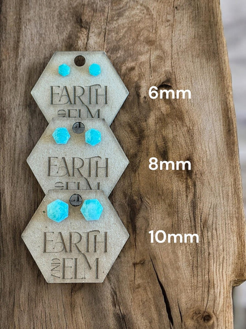 Amazonite Hexagon Studs - earthandelm