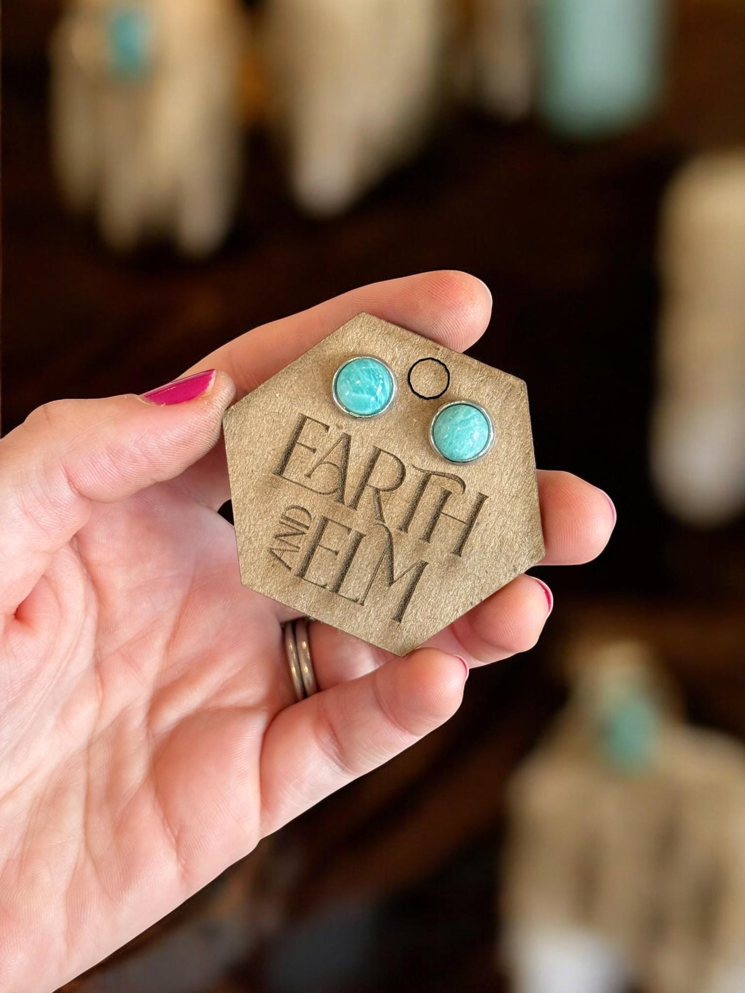 Amazonite in Metal Setting - earthandelm