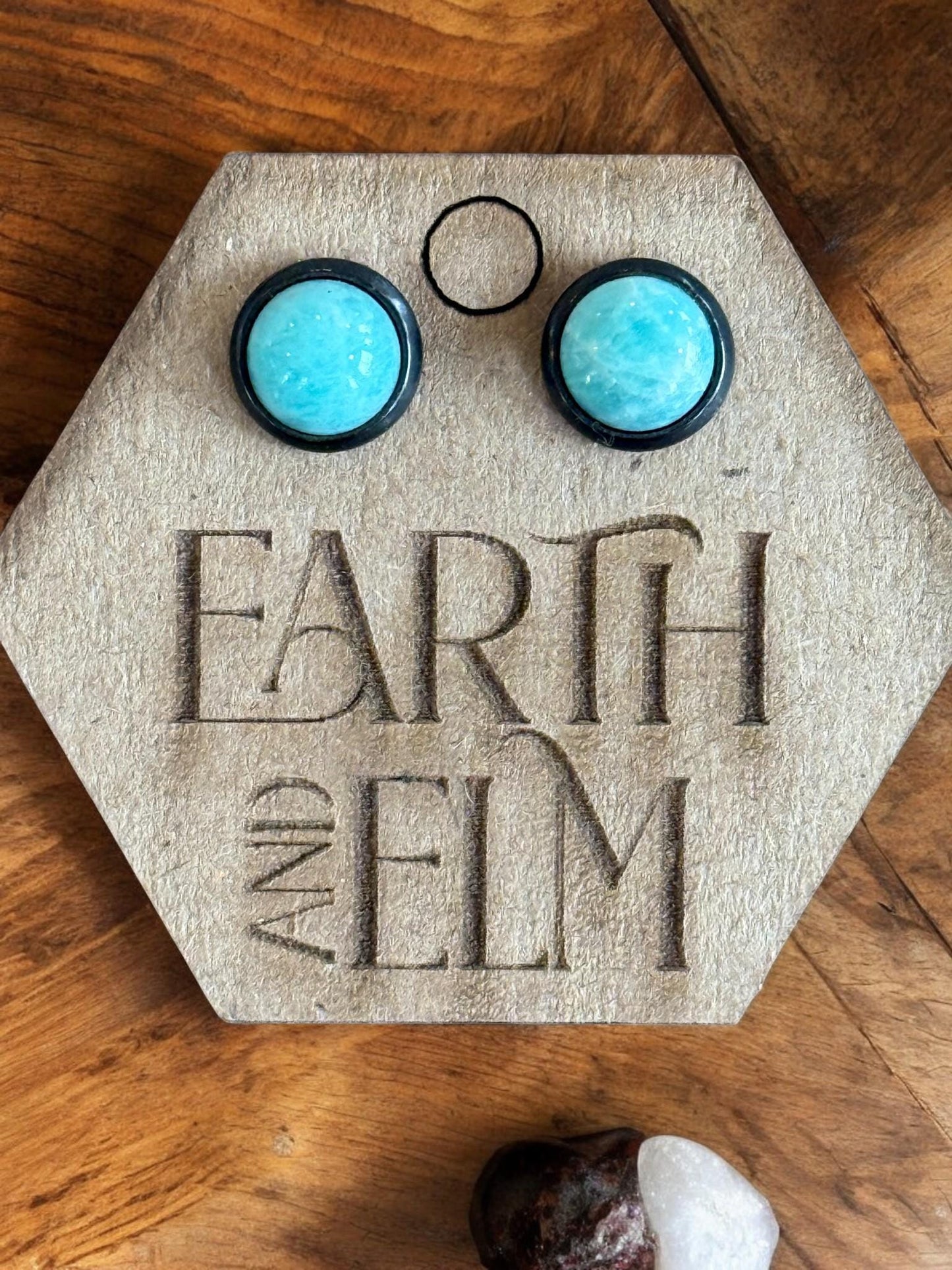 Amazonite in Metal Setting - earthandelm