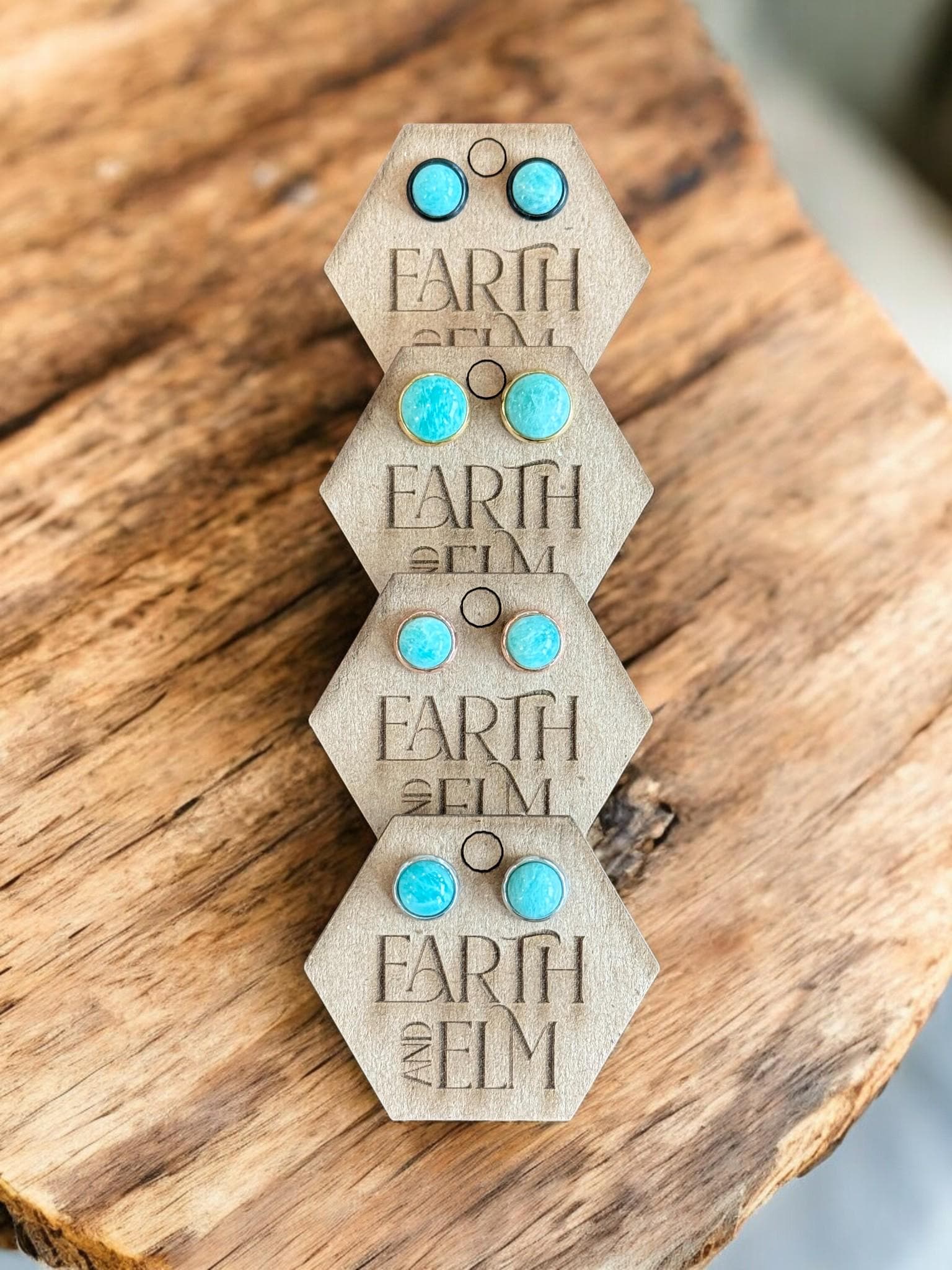 Amazonite in Metal Setting - earthandelm