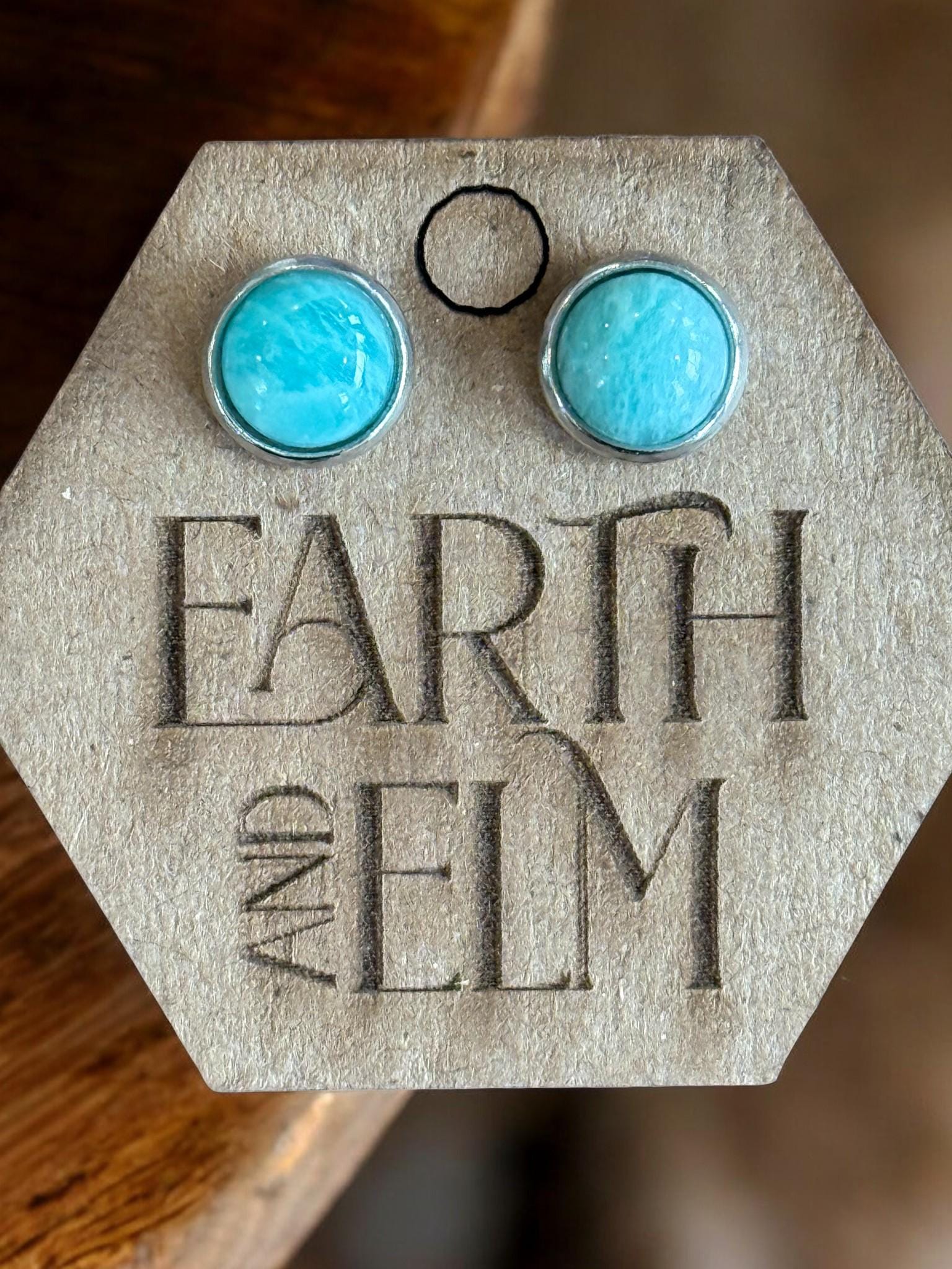 Amazonite in Metal Setting - earthandelm