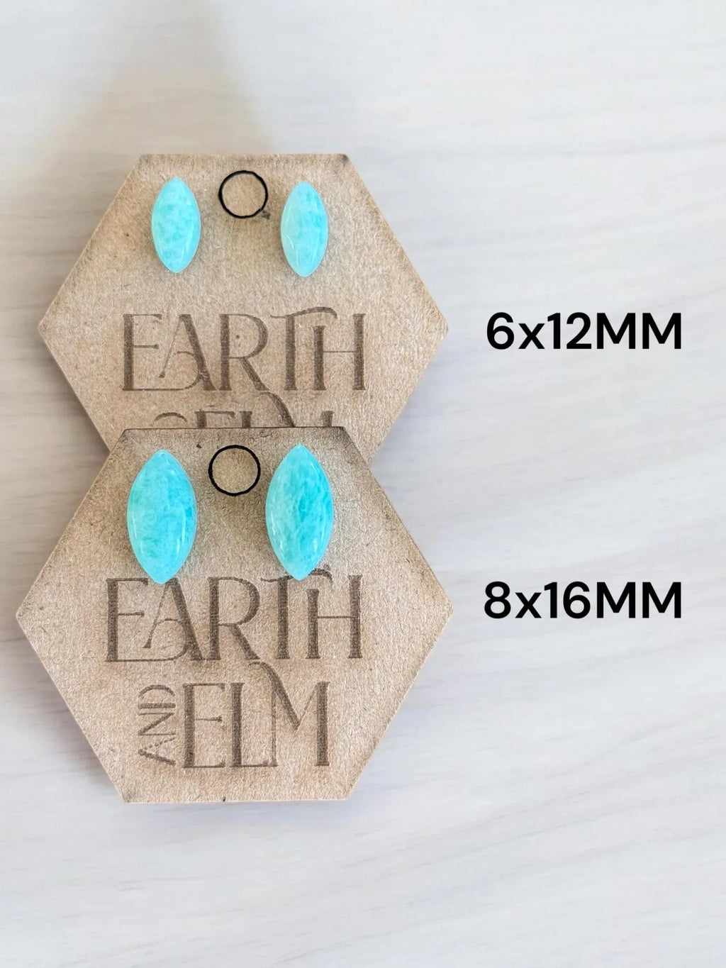 Amazonite Marquise Studs - earthandelm