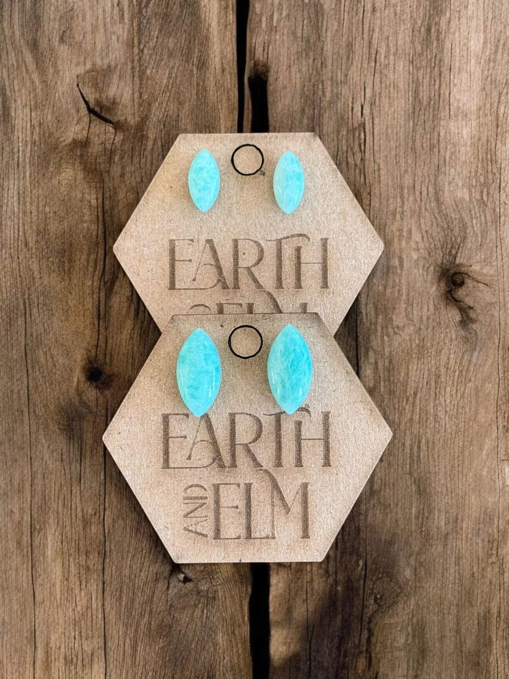 Amazonite Marquise Studs - earthandelm