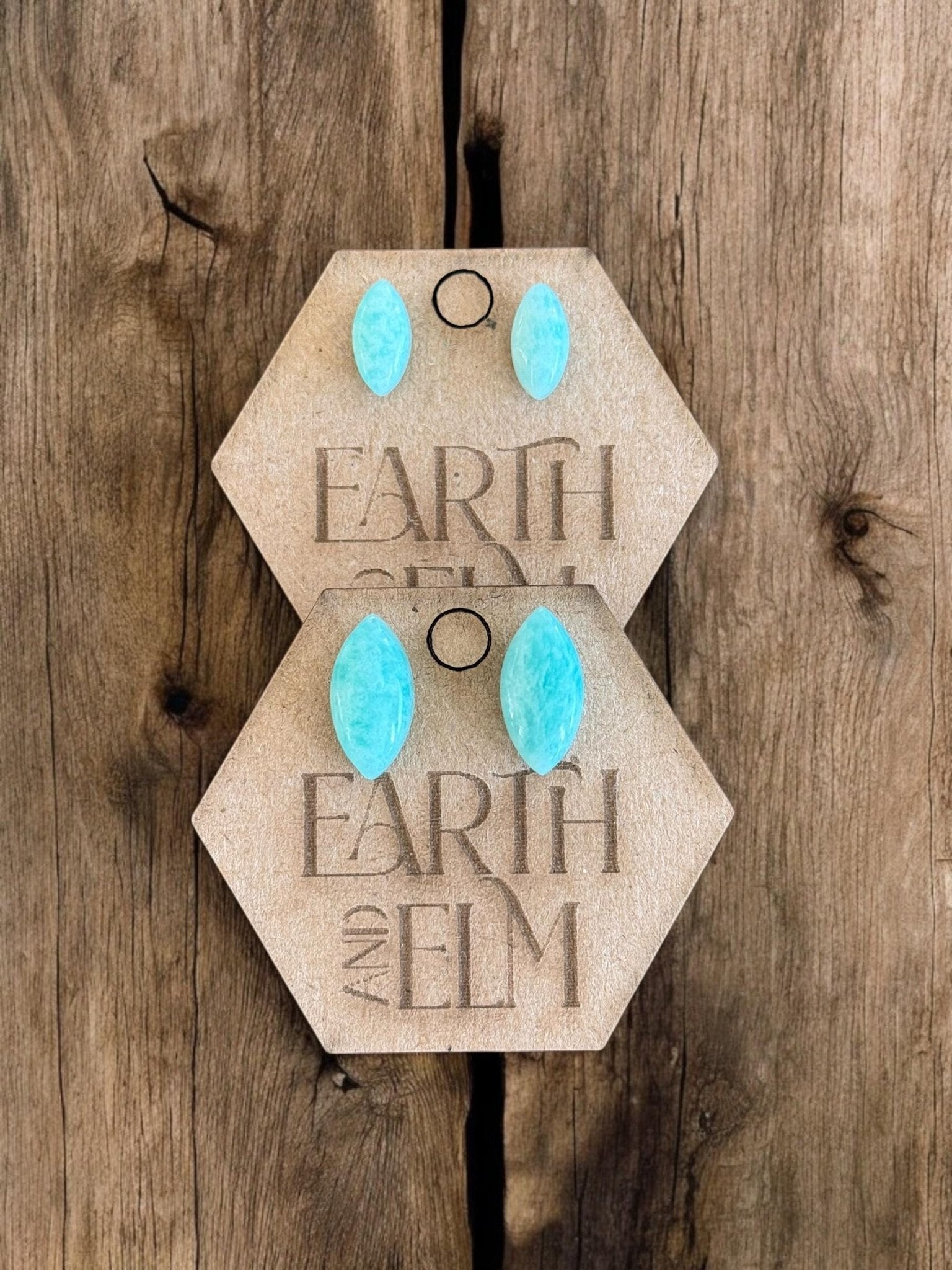 Amazonite Marquise Studs - earthandelm