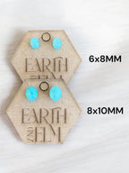 Amazonite Oval Gemstone Studs - earthandelm