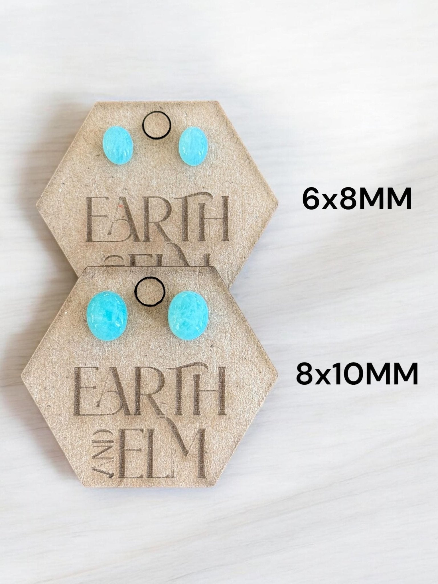 Amazonite Oval Gemstone Studs - earthandelm