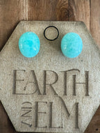 Amazonite Oval Gemstone Studs - earthandelm
