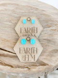 Amazonite Oval Gemstone Studs - earthandelm