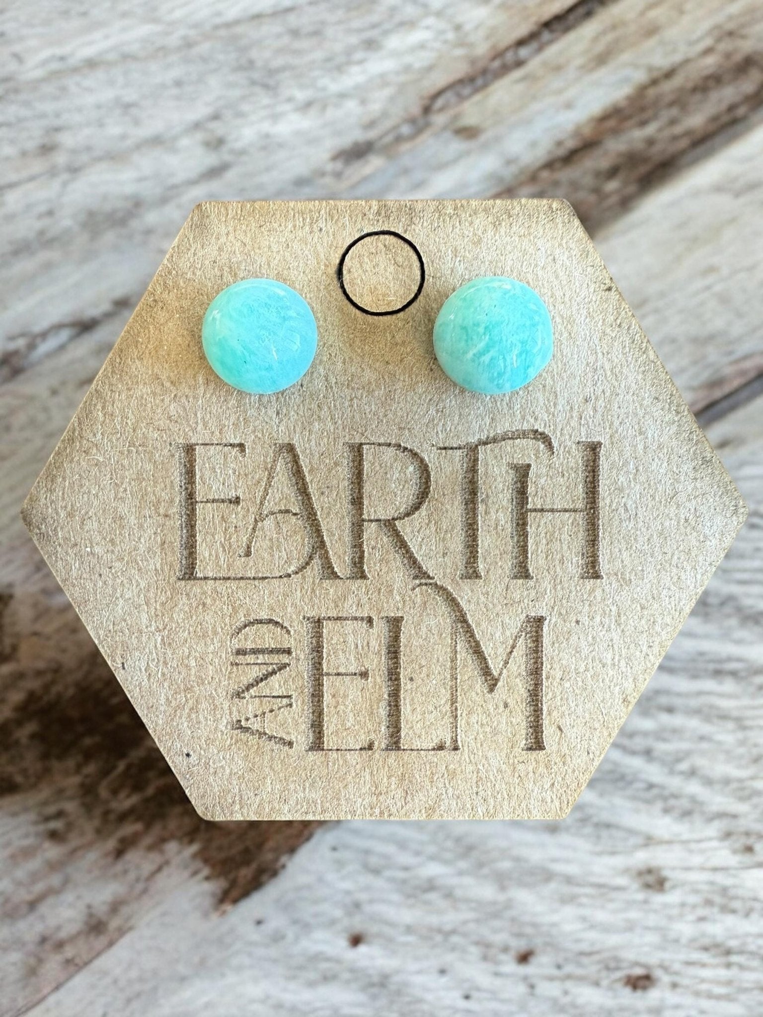 Amazonite Round Gemstone Studs - earthandelm