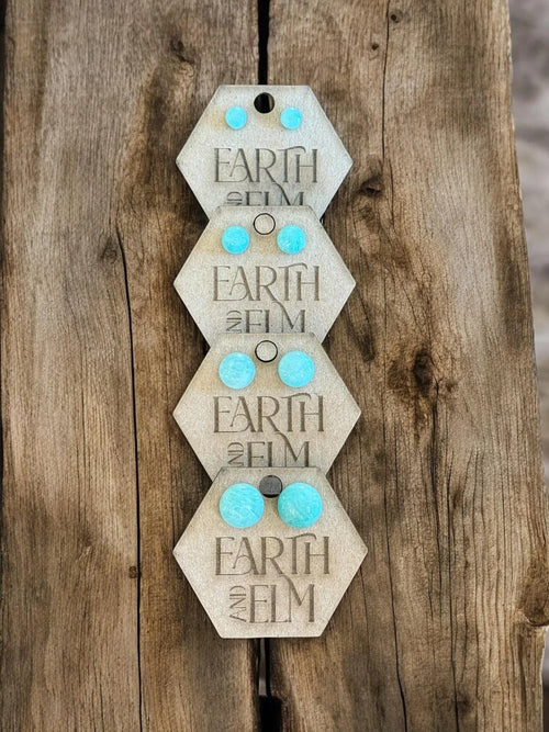 Amazonite Round Gemstone Studs - earthandelm