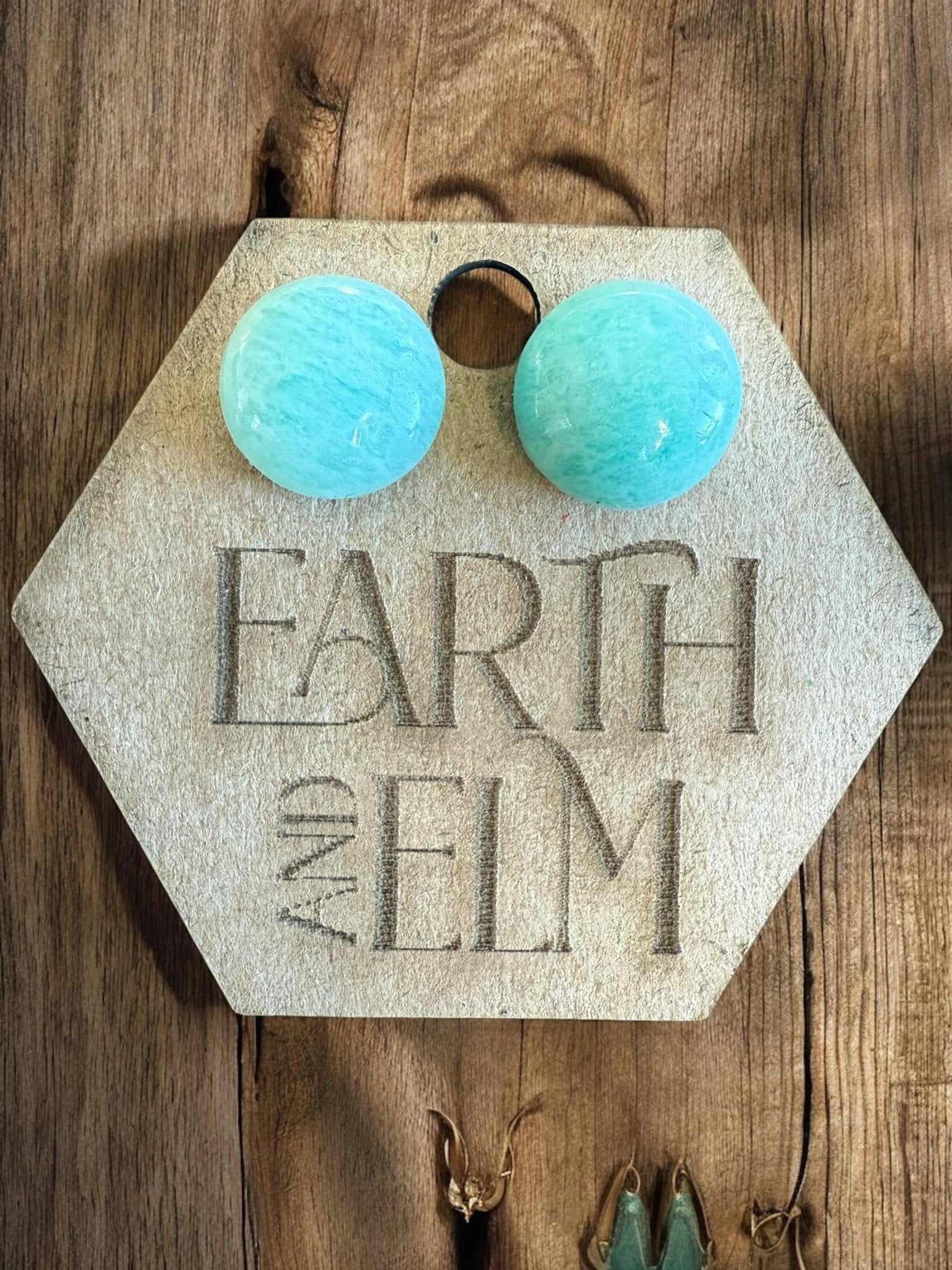 Amazonite Round Gemstone Studs - earthandelm