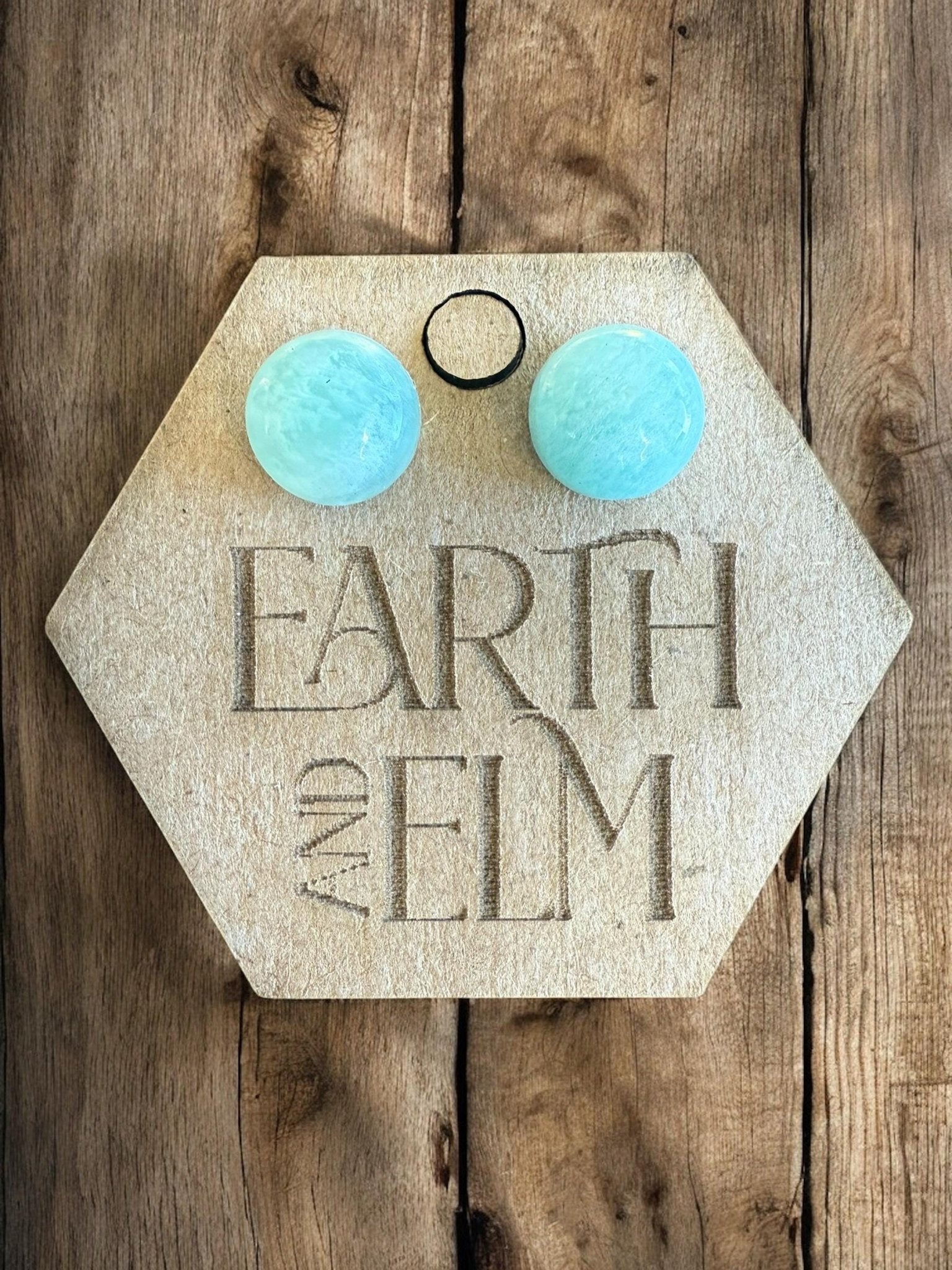 Amazonite Round Gemstone Studs - earthandelm