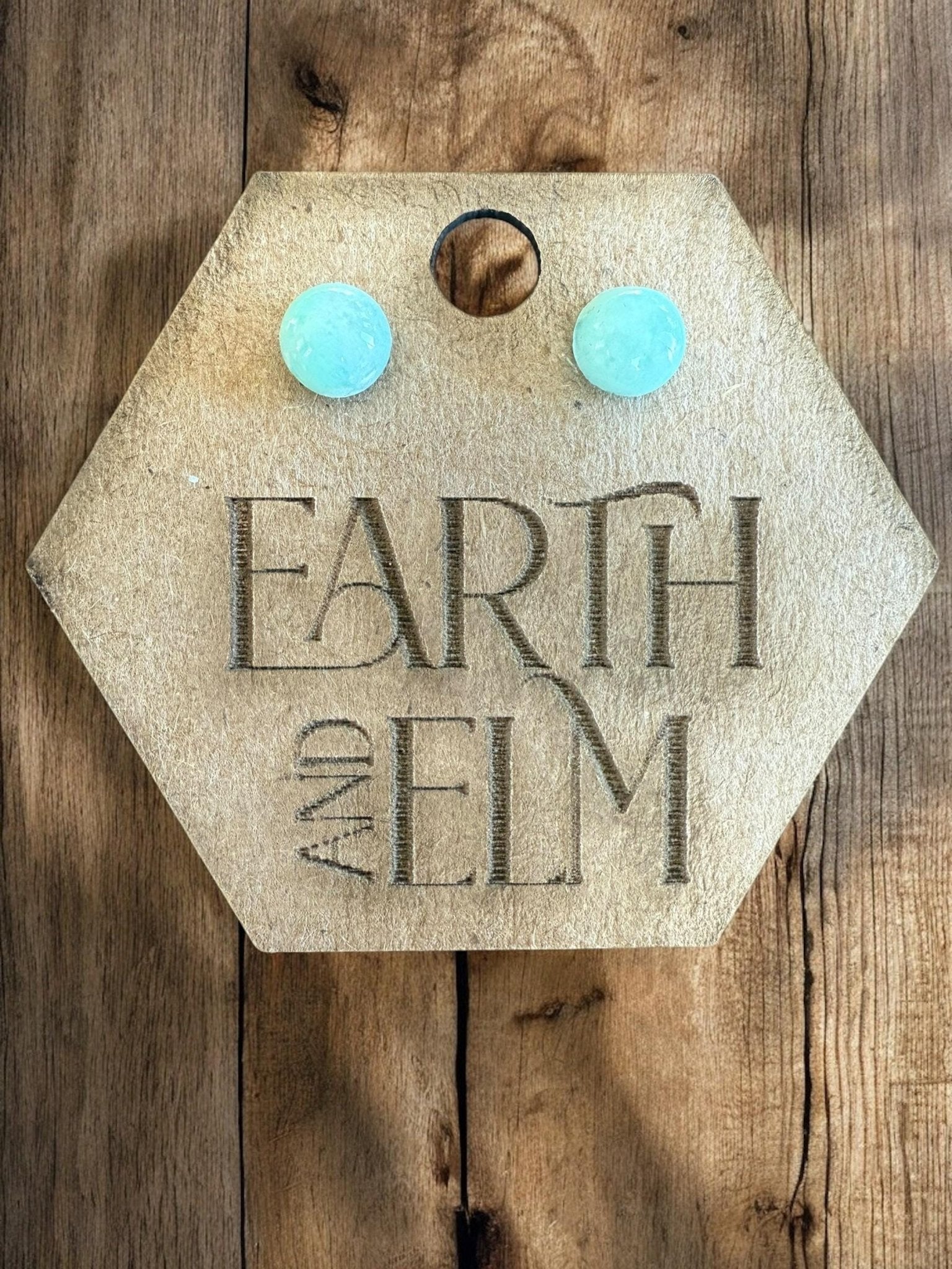 Amazonite Round Gemstone Studs - earthandelm