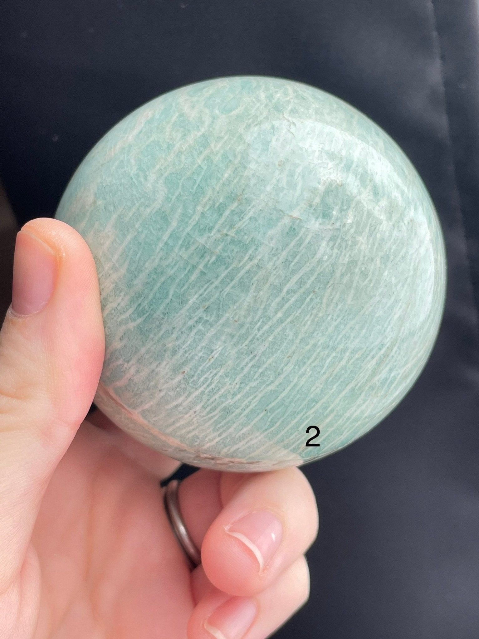 Amazonite Sphere | Palm Stone | Crystal Ball | Amazonite Crystal | 65MM | 67MM - earthandelm
