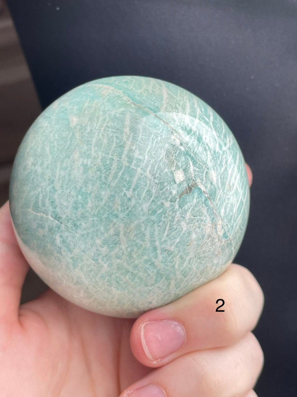 Amazonite Sphere | Palm Stone | Crystal Ball | Amazonite Crystal | 65MM | 67MM - earthandelm