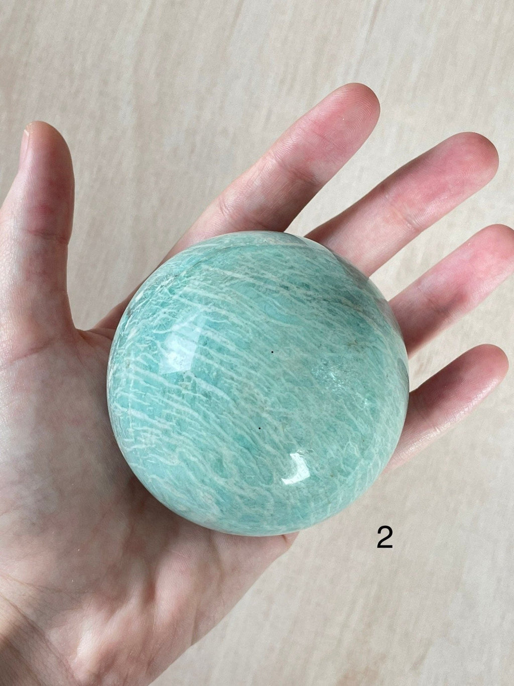 Amazonite Sphere | Palm Stone | Crystal Ball | Amazonite Crystal | 65MM | 67MM - earthandelm