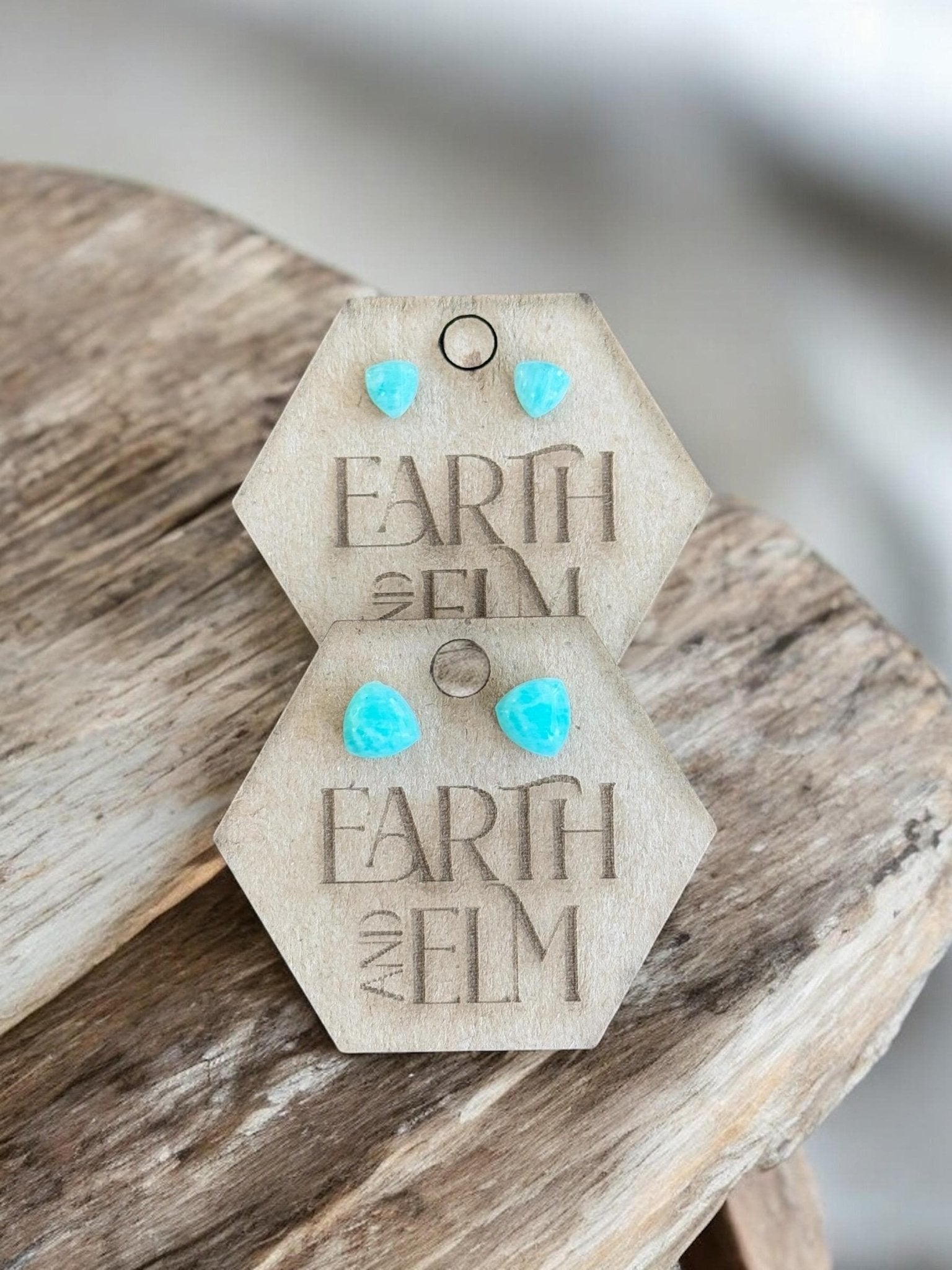 Amazonite Trillion Studs - earthandelm