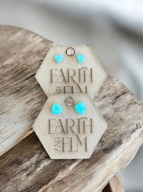 Amazonite Trillion Studs - earthandelm