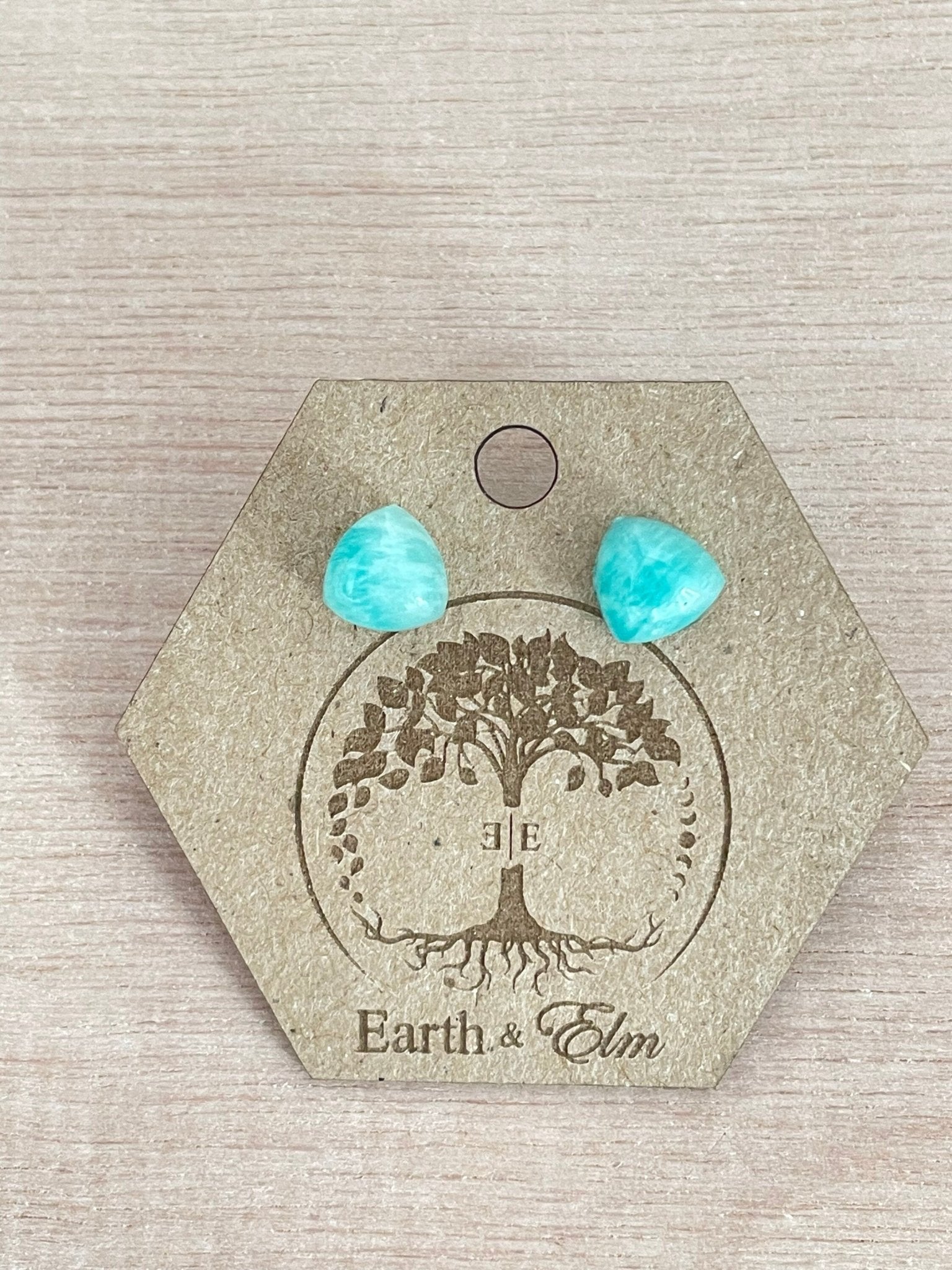 Amazonite Trillion Studs - earthandelm
