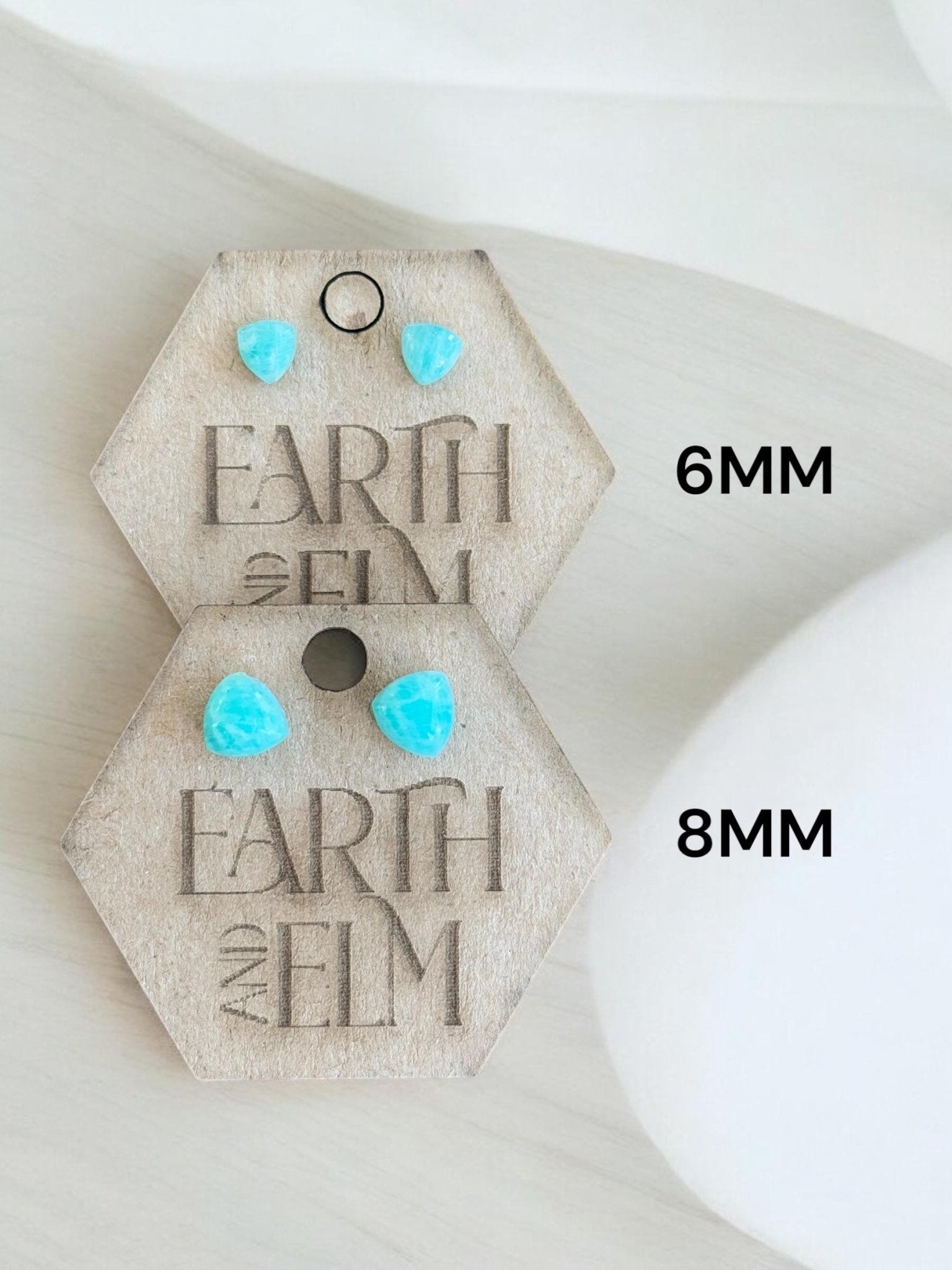 Amazonite Trillion Studs - earthandelm