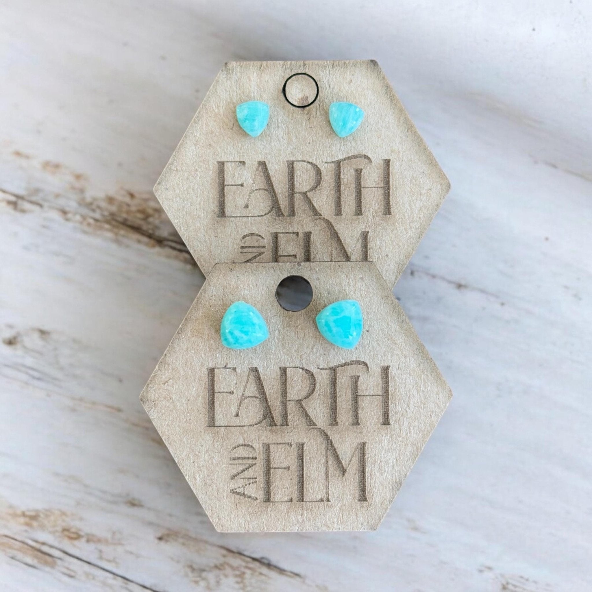 Amazonite Trillion Studs - earthandelm