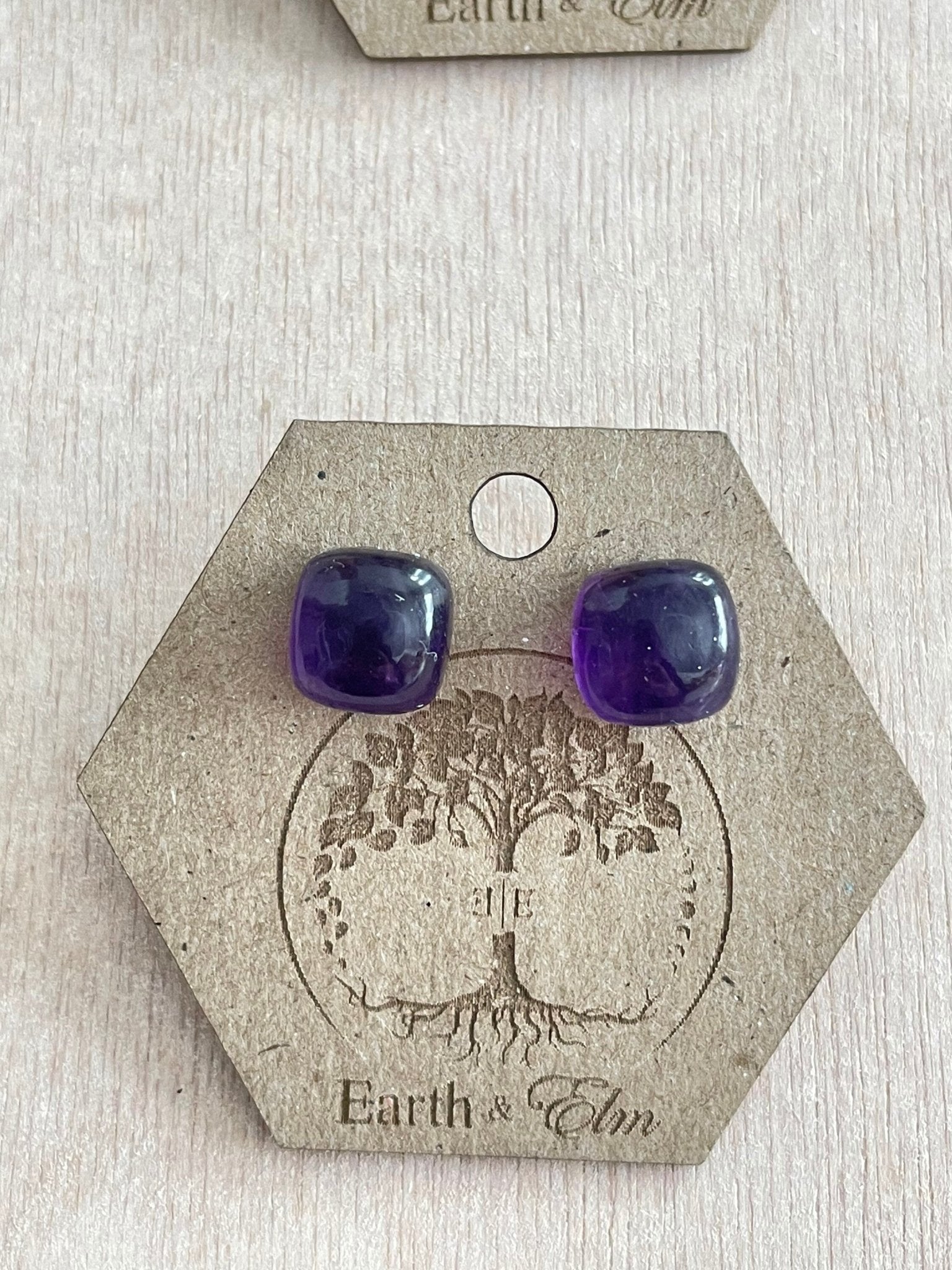 Amethyst Cushion Studs - earthandelm