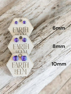 Amethyst Cushion Studs - earthandelm