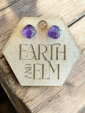 Amethyst Cushion Studs - earthandelm