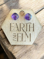 Amethyst Cushion Studs - earthandelm