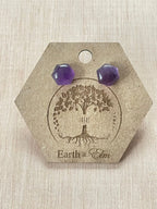 Amethyst Hexagon Studs - earthandelm