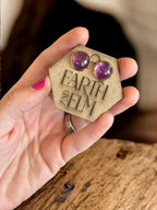 Amethyst in Metal Setting - earthandelm